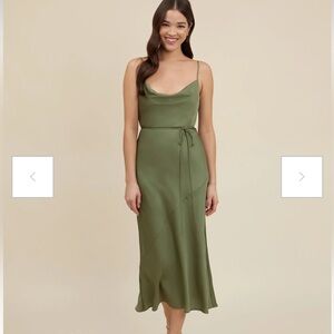 Park & Fifth Green Slip Midi Dress for Wedding Guest